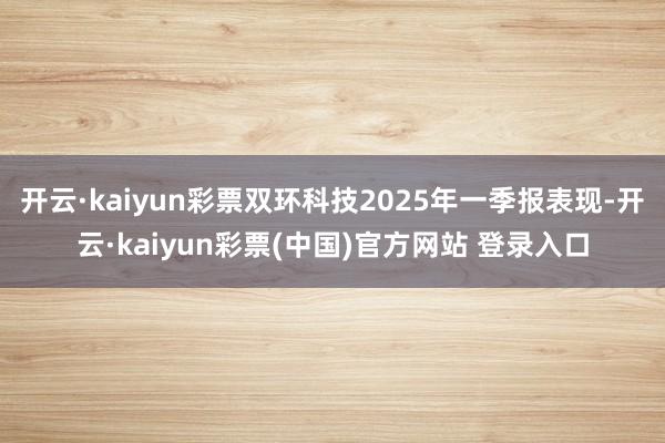开云·kaiyun彩票双环科技2025年一季报表现-开云·kaiyun彩票(中国)官方网站 登录入口